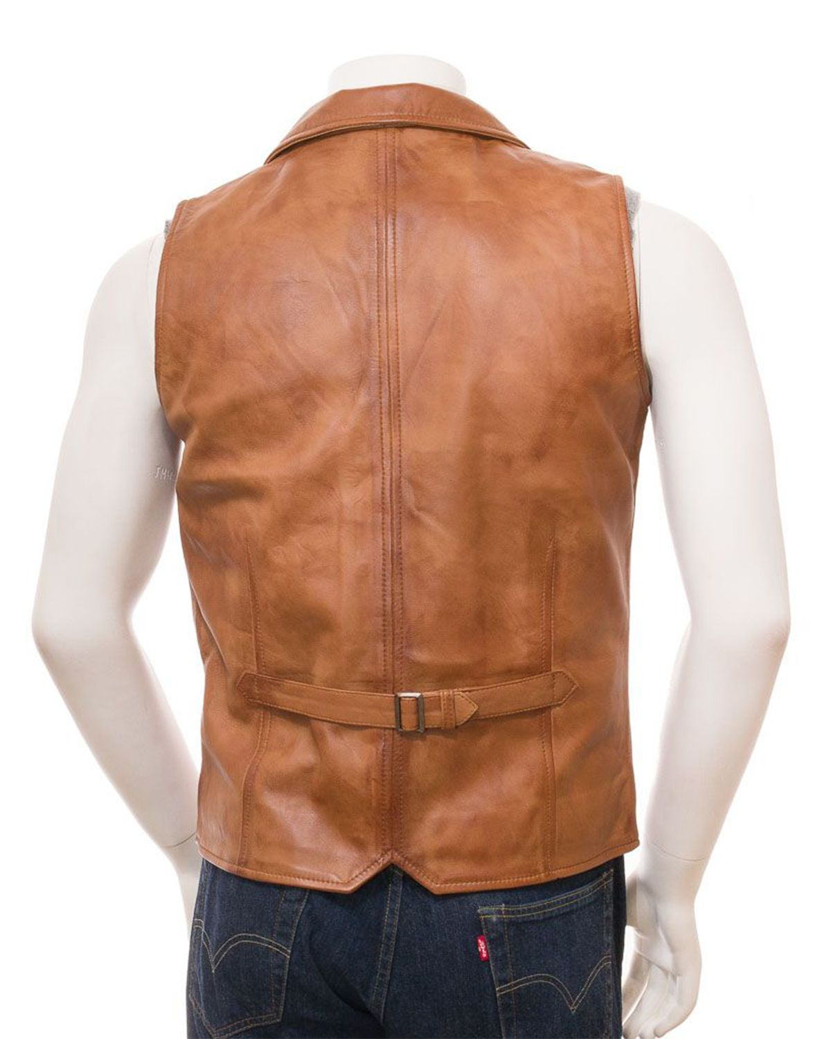 Elite Men's Distressed Genuine Sheepskin Leather Vest