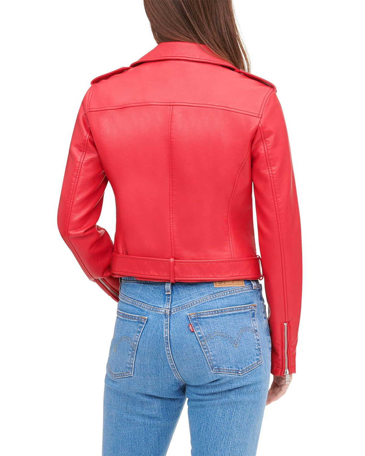 Womens Short Red Biker Leather Jacket | Elite Jacket