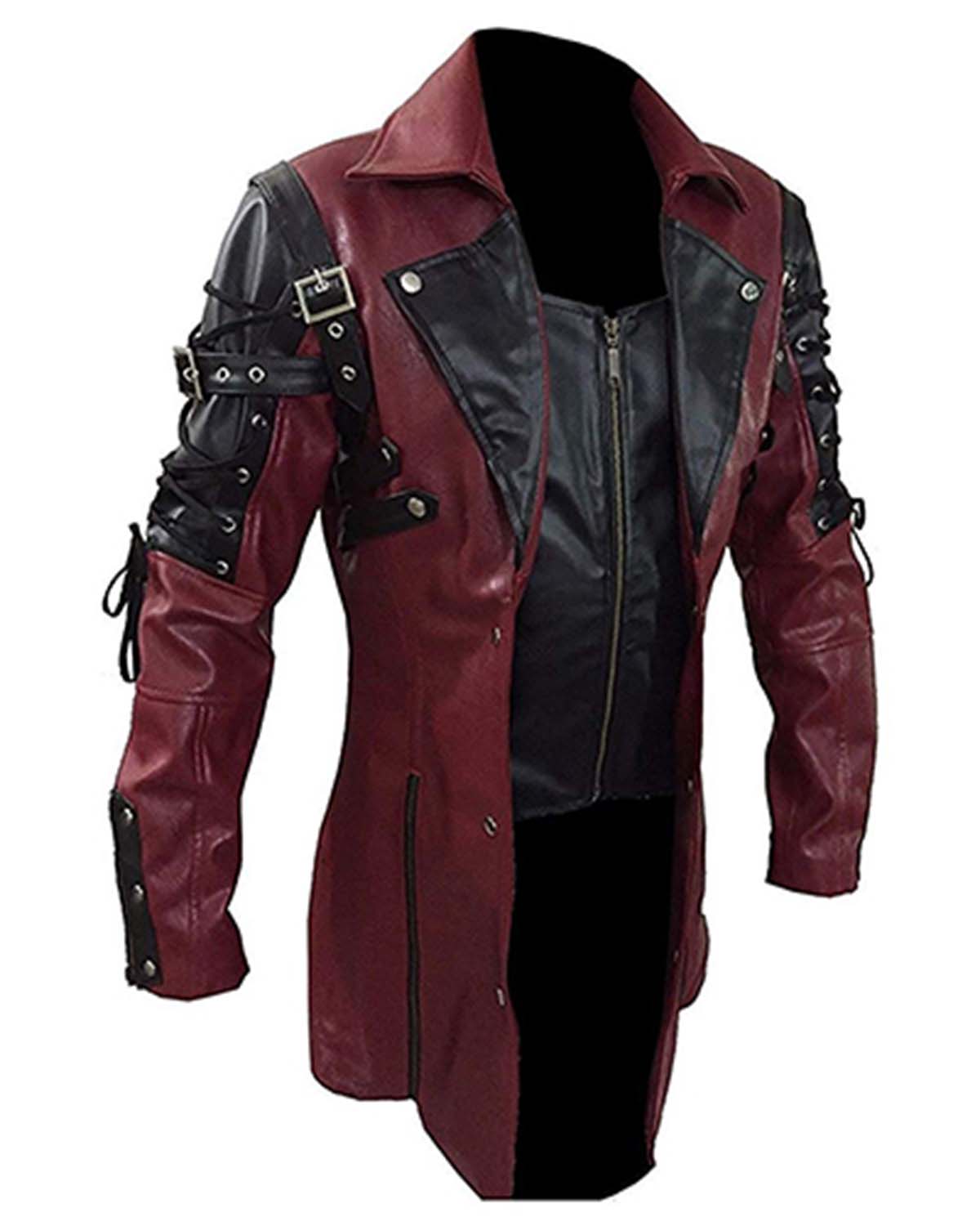 Red Matrix Leather Coat | Elite Jacket