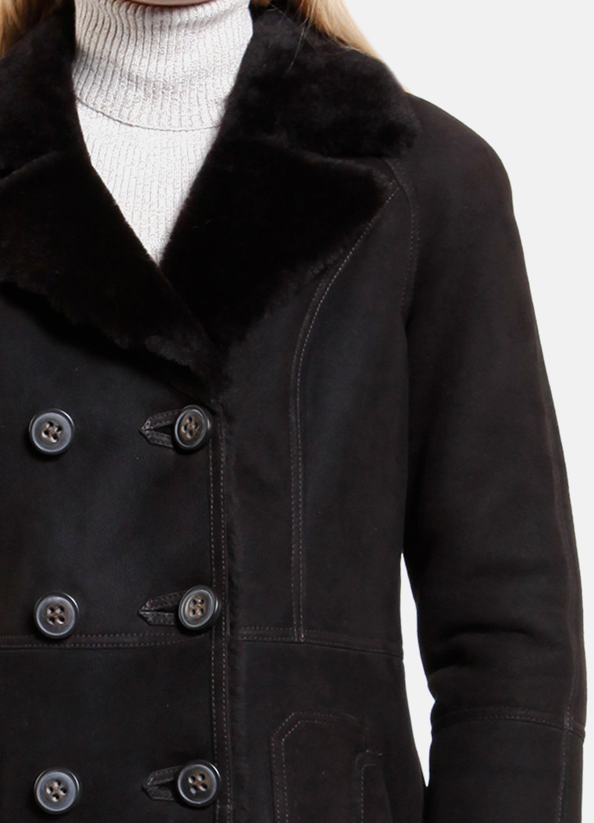 Womens Iconic Black Shearling Leather Jacket | Elite Jacket