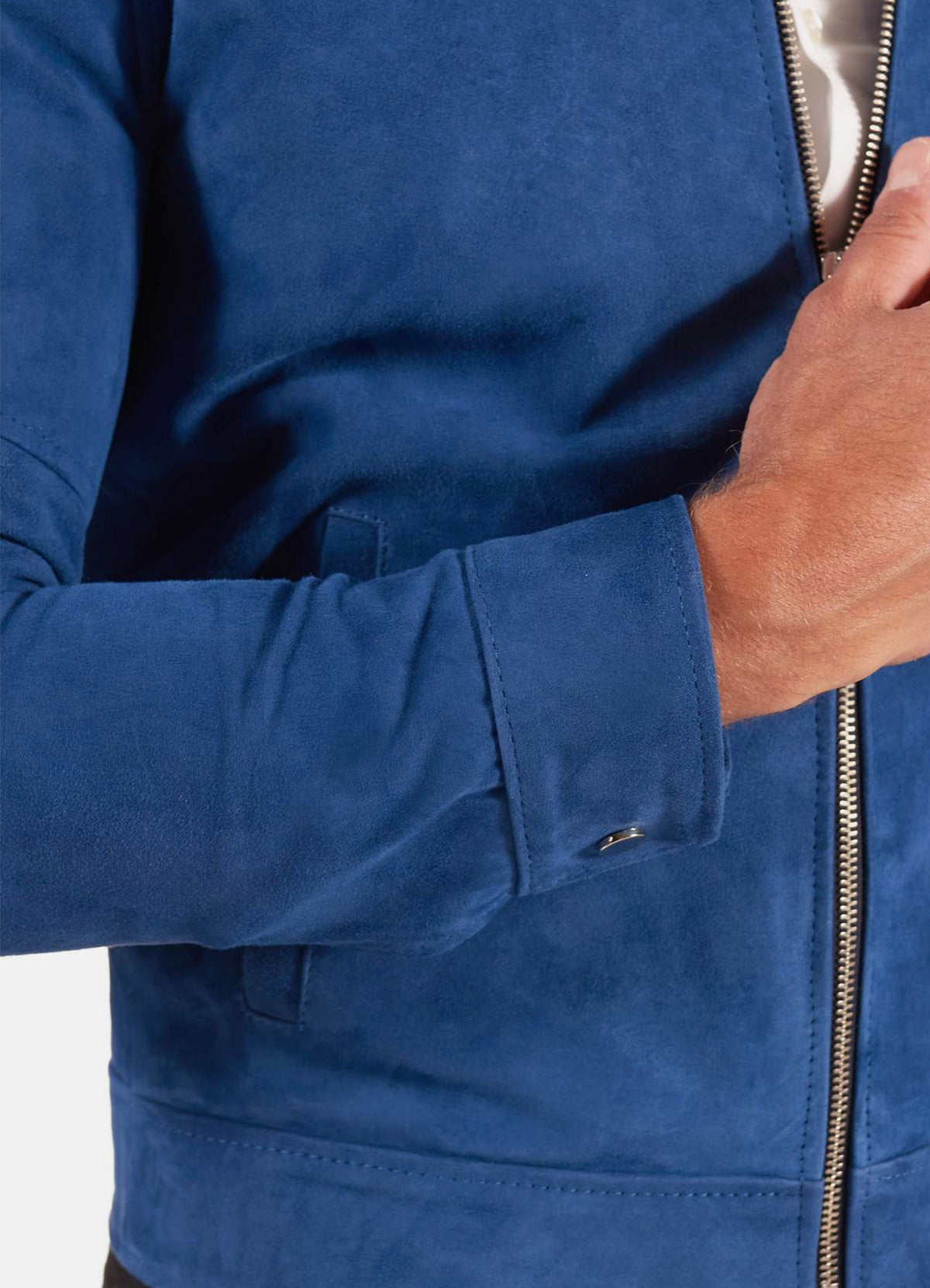 Mens Classic Blue Suede Leather Jacket | Clearance Sale