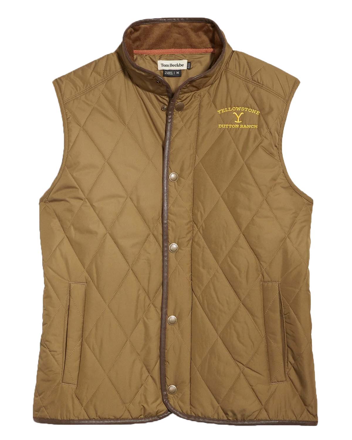 Quilted Windproof Yellowstone Logo Vests For Mens