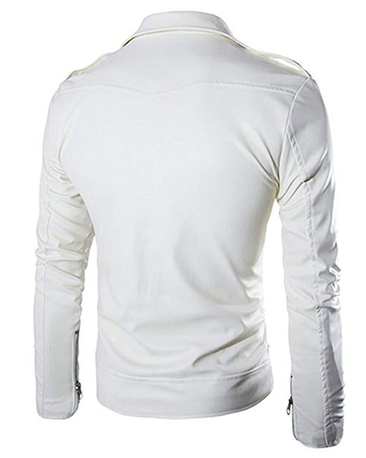Brando Biker White Leather Jacket For Men | Elite Jacket